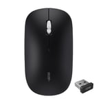 APM Souris Slim sans-Fil, 2.4 GHz, Silencieuse, Récepteur USB, Ambidextre, Plate, 1000 DPI, Pile Incluse, Compatible avec PC Mac Ordinateur Portable, 571171