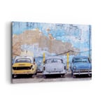 Impression sur Toile 100x70cm Tableaux Image Photo La Havane Ancien Voitures