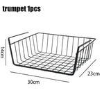 Multifunktionella Perforerade Kök Badrum Lagring Hängande Korg Förvaring Rack Nedre Bok Lagring Rack Dormitories Kontor Ã¤R trumpet black 1pcs