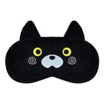 Mezeic Sleep Eye Mask, Cartoon Cat Eye Mask Soft Plush Eye Mask for Sleeping Travel Blockout Sleeping Masks Eye Cover Novelty Cute Animal Eyeshade for Kids Girls Children Adult (Black Cat-3)