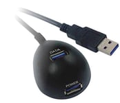 PremiumCord Station d'accueil de Table USB 3.0 Périphérique USB M/F, Couleur Noir, Longueur 1,8 m