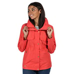 Regatta Veste NARELLE imperméable et Respirante avec col Montant et Ouverture zippée intégrale Jackets Waterproof Shell Femme, Red Sky, FR : M (Taille Fabricant : 14)