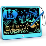 TEKFUN 12 Pouces Tableau d'écriture LCD Enfants Jouets Educatif, Tablette Dessin Enfants Ardoise Magiqu Coloré, Cadeaux D'Anniversaire Noël Pour Les Filles Et Garçons de 3 4 5 6 7 Ans (Bleu)