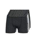 Crosshatch Lot de 5 boxers multicolores pour homme, coffret cadeau pour amis, petit ami ou mari. Les boxers sont disponibles dans les tailles S, M, L, XL, XXL, Buzzard-Black, S