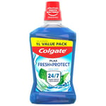 Colgate Plax Cool Mint alcohol free* Mouthwash 1L | mouthwash alcohol free* | instant long-lasting freshness | no burn experience | 24/7 plaque protection when used twice daily