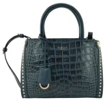 Radley Dark Blue Handbag Satchel Bag Ink Faux Croc Leather Landsdowne Road