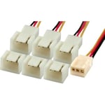 Intern splitter adapter - 1 x 3 pin til 6 x 3 pin blæser stik