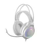 MARSGAMING MH124, Casque Gaming FRGB Rainbow, Design Ergonomique, Micro Flexible, Contrôle du Volume, Casque Gaming, Windows, Linux, Mac, PS4, PS5, Xbox One, Xbox Series X|S, Switch, Blanc