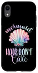 iPhone XR Black Mermaid Hair Dont Care,Rainbow Mermaid Hair Don't Care Case