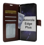 Crazy Horse Wallet Motorola Edge Plus (Brun)