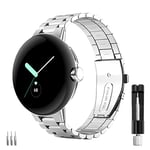 Aimtel Bracelet compatible avec le bracelet de montre Google Pixel, bracelet en métal en acier inoxydable sans espace pour Google Pixel Watch hommes femmes