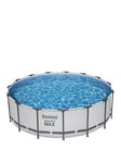 Bestway 15Ft Steel Pro Max Frame Pool Set, Filter Pump With Ladder