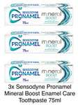 3 X 75ml Sensodyne Pronamel Mineral Boost Toothpaste infused with Peppermint.