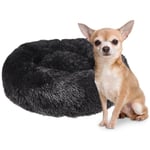 Coussin krems rond, anti stress, noir ø 50 cm pour chiens Animallparadise