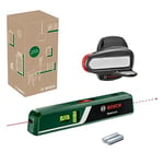Bosch laser spirit level EasyLevel with wall mount (laser line for flexible alignment on walls and laser point for easy height transfer, in E-Commerce cardboard box)