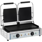 Machine a Panini Grill De Contact Double Surface Lisse 300°C 2 x 1800 w Emaillee