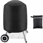 Lot de 1, housse pour grill à charbon, housse imperméable pour grill extérieur, grill rond, noir, (62 x 105 cm)