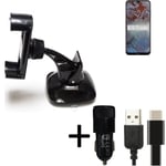 Car holder windshield dashboard for Nokia G10 charger Cell phone mount bracket