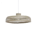 LUSSIOL - Luminaire Tao, lustre naturel - lampe suspendue en seagrass tressé - câble plastique blanc, douille E27 - possibilité ampoule LED - 60W maxi, Diam. 50 x H. 15 cm