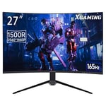 XGaming Écran PC Gamer Incurvé 27 Pouces 165Hz, QHD 2560x1440,Gaming PC Moniteur Incurvé 1500R, 1ms MPRT, sRGB 98%, HDR, FreeSync, Eye-Care,VESA, DP, HDMI,sans Haut-Parleur intégré