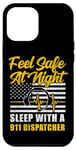 iPhone 12 Pro Max 911 Dispatcher Thin Gold Yellow Line American Flag Feel Safe Case