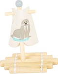 small foot 11660 jeout Aquatique Radeau Morse en Bois, Jouet de Bain pour l'eau, pour Enfants à partir de 24 Mois Toys, Multicolore, Petit