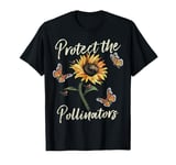 Cool Protect Pollinators Save the bees Sunflower T- T-Shirt