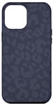 iPhone 15 Pro Max Navy Blue Chic Elegant Cheetah Leopard Print Animal Skin Case