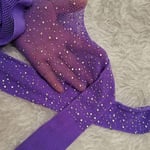 Collants Résille Brillants À Paillettes Pour Femmes,Collants Fins,Petite Maille,Mode- Violet-B987