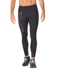 2XU Men's Light Speed Compression Tights, Black/Black Reflective, XS