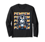 Cute Gaming Penguin Pew Video Game Graphic Men Kids Women Long Sleeve T-Shirt