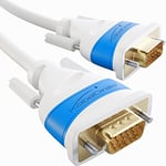 KabelDirekt – Cable VGA vers VGA – 3 m – pour une qualité d'image maximale grâce à des conducteurs en cuivre de haute pureté (blanc, Full HD, VGA à VGA, connecte un PC à un écran/projecteur)