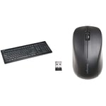 Kensington Wireless Keyboard - AdvanceFit Slim Full Size USB Keyboard, Compatible with Windows & Mac - Black (K72344UK) & Wireless Mouse -ValuMouse Wireless 3-Button Computer Mouse - Black (K72392EU)