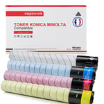 NOPAN-INK - Toner x4 TN-216 (TN216) Noir + Cyan + Magenta + Jaune compatible pour Konica Minolta Bizhub C220 C280