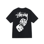 Unisex 2024 Stussy Fuzzy Dice T-shirt Andningsbar T-shirt Toppar Svart Black Black XL