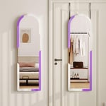 Lvifur Miroir sur Pied, 120 x 37 cm Grand Miroir Mural Chambre pour Porte Chambre à Coucher Salon Salle de Bain Dressing (Blanc Violet Cambre)