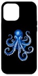 Coque pour iPhone 14 Pro Max Poulpe bleu cool pour amoureux de la mer, de l'océan, des tentacules