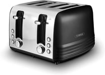 Tower Ash 4 Slice Toaster with Chrome Accents T20081BLK (Black)