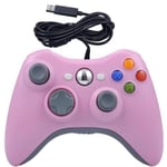 Manette Filaire Usb Pour Microsoft Xbox 360 Contrôleur Jeu Video Pc Windows Rose Rose