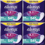 Always Dailies Panty Liners, Normal, 216 Liners (54 x 4 Packs), Odour Neutral...