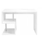 Bureau droit moderne avec étagère 100 cm SANTA blanc Taille unique