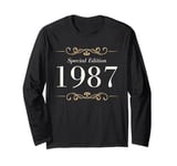 Year Of Birth 1987 Birthday Design Vintage Born In 1987 Long Sleeve T-Shirt