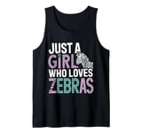 Mens Cute Zebra Lover Just A Girl Who Loves Zebras Zoo Lover Girl Tank Top