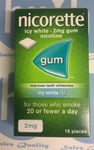 NICORETTE ICY WHITE 2mg GUM 15Pieces Long Exp