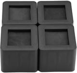 4 PCS Rehausseur Pieds de Lit Élévateur de Lit Réhausseur pour Pied de Meuble en Plastique Rehausseurs de Meuble Réhausseurs pour Lit Durable Rehausseur pour Lit Chaise Table Hauteur 8,5 cm Noir