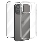 Avizar, Coque pour iPhone 15 Pro Max Silicone Gel et Verre Trempé 9H Biseauté