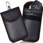 Debuns - Etui Anti rfid Clé Voiture Signal Blocage Faraday Pochette Sac, Lot de 2 Pochettes Blocage Signal rfid pour Clé Voiture, Étui de Protection