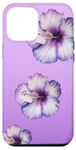 iPhone 12 Pro Max Aesthetic Hawaiian flower Purple Hibiscus Flowers Girl Case