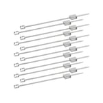 Brochettes à barbecue XXL Rosenstein & Söhne avec poussoir coulissant en acier inoxydable - Lot de 12