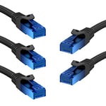 KabelDirekt – 5x 15 m – Câble Ethernet & patch & réseau (fiches RJ45, pour profiter pleinement du débit de la fibre, idéal pour les réseaux Gigabit/LAN, routeurs, modems et switchs, noir)